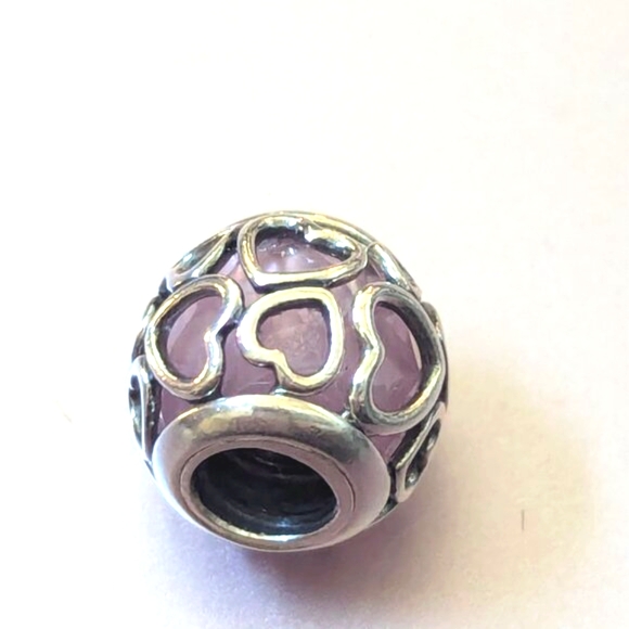 Pandora  Encased in Love Charm with Pink Zirconia - Picture 5 of 11